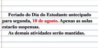 Dia do Estudante é antecipado na UVA