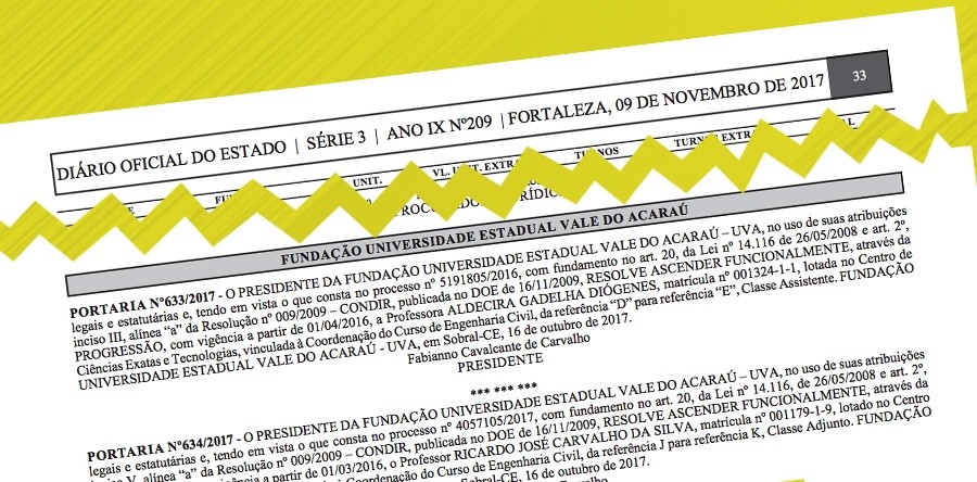 Publicadas no Diário Oficial novas progressões e incentivos profissionais de professores da UVA