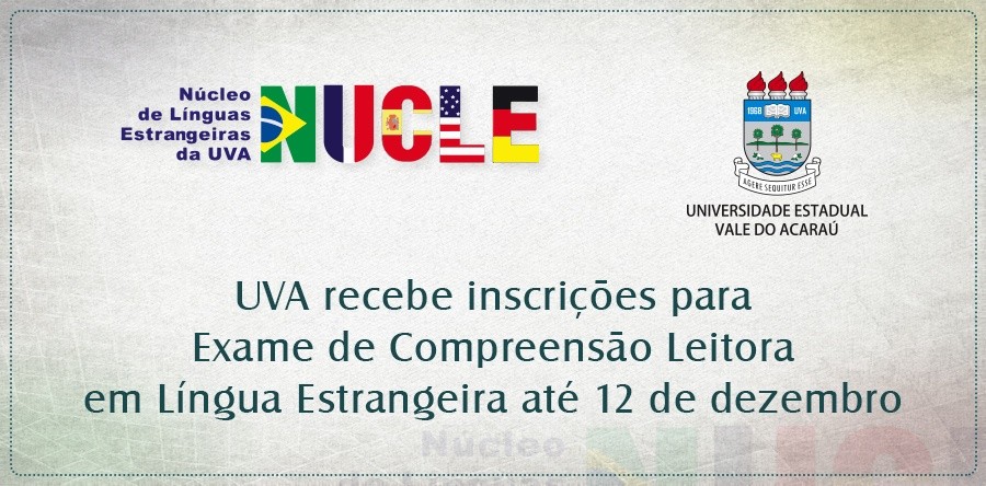 UVA recebe inscrições para Exame de Compreensão Leitora em Língua Estrangeira até 12 de dezembro