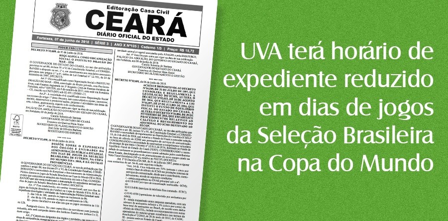 UVA terá horário de expediente reduzido em dias de jogos da Seleção Brasileira na Copa do Mundo