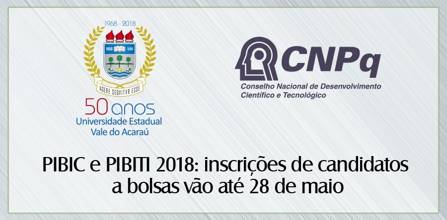 PIBIC e PIBITI 2018: inscrições de candidatos a bolsas vão até 28 de maio