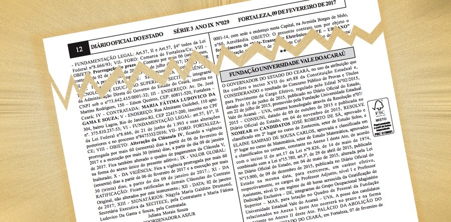 Publicado no Diário Oficial do Estado Ato de Nomeação de 23 professores aprovados em Concurso Público da UVA