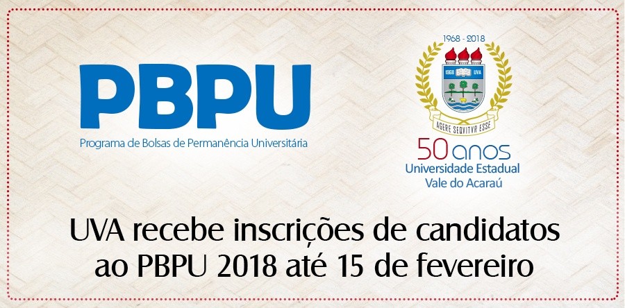 UVA receberá inscrições de candidatos ao PBPU 2018 até 15 de fevereiro
