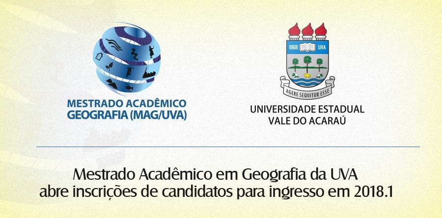 Mestrado Acadêmico em Geografia da UVA abre inscrições de candidatos para ingresso em 2018.1