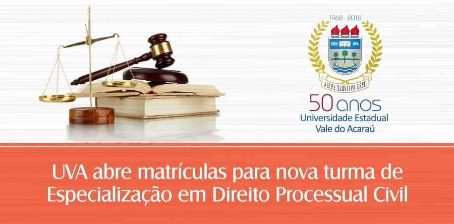 UVA abre matrículas para nova turma de Especialização em Direito Processual Civil