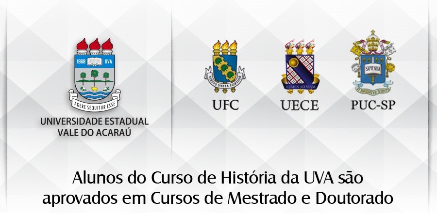 Alunos do Curso de História da UVA são aprovados em cursos de Mestrado e Doutorado