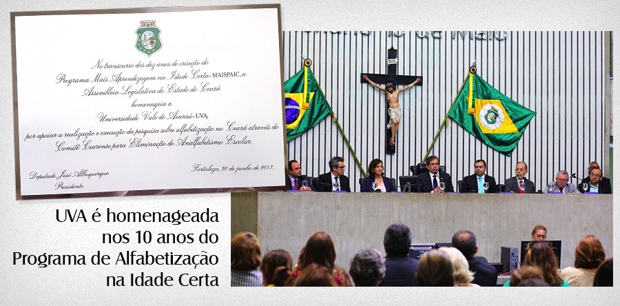 UVA é homenageada nos 10 anos do Programa de Alfabetização na Idade Certa